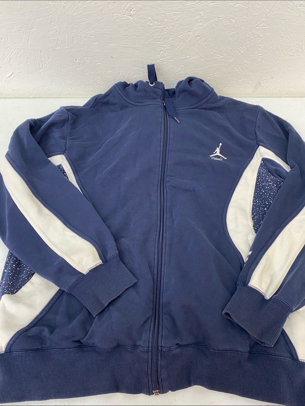 Jordan Navy and White Full-Zip Hoodie